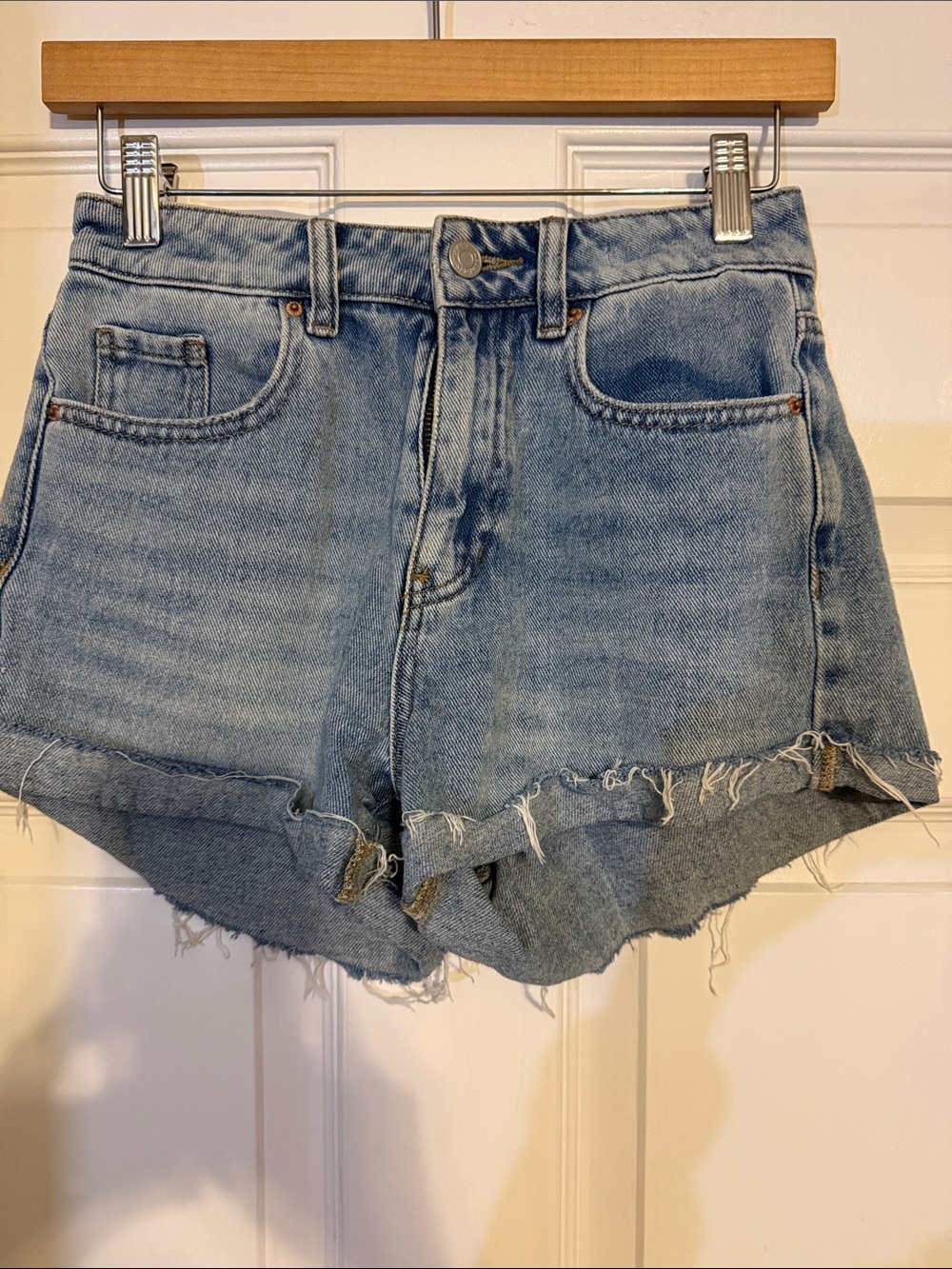 PacSun Light Wash High-Rise Denim Cutoff Shorts